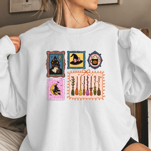 Witch Stamps Women’s Halloween Sweatshirt | Cozy  スウェットシャツ