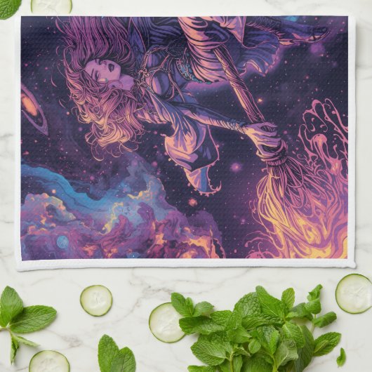 Witch tea towel キッチンタオル (折り畳み)