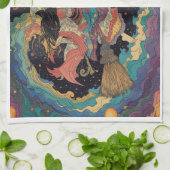 Witch tea towel キッチンタオル (折り畳み)