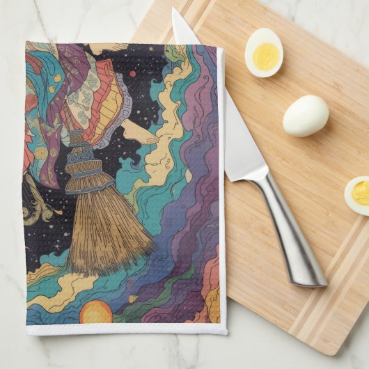 Witch tea towel キッチンタオル (四つ折り)