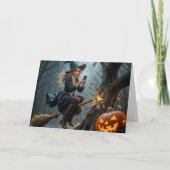 Witch Texting While Flying On a Broom カード (正面)