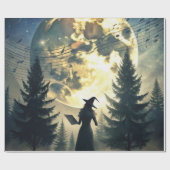 Witch Under Full Moon Enchanted Night ラッピングペーパー (フラット)