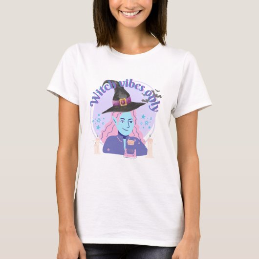 Witch Vibes Only Aesthetic Halloween T-Shirt Tシャツ (正面)