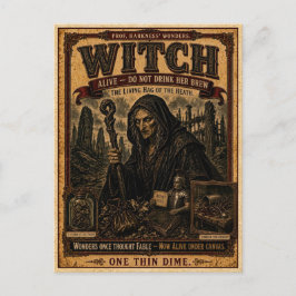 Witch, Vintage Circus Monster ポストカード