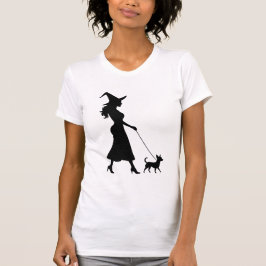 Witch Walking Chihuahua Tシャツ