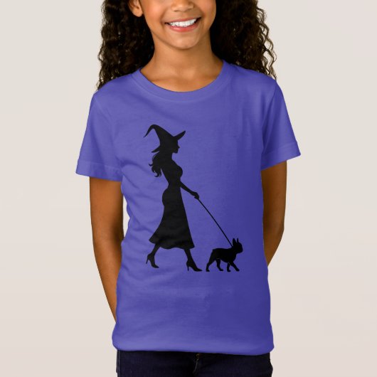 Witch Walking Frenchie Tシャツ (正面)