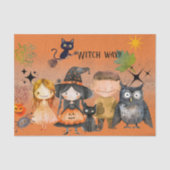 Witch Way? Cute Monsters Halloween Tissue Paper  薄葉紙 (正面)