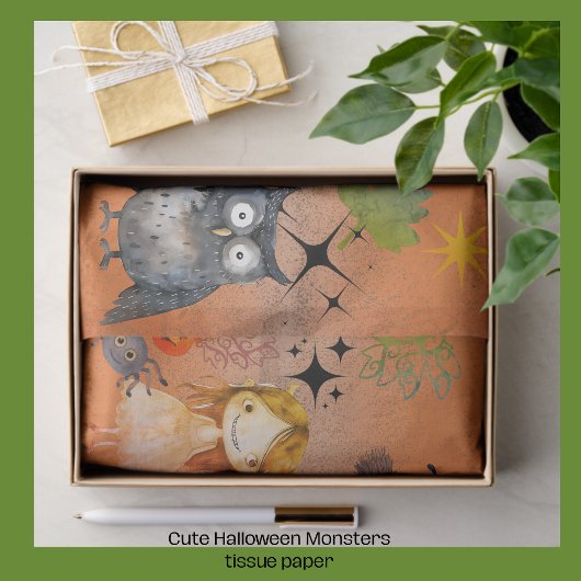 Witch Way? Cute Monsters Halloween Tissue Paper  薄葉紙