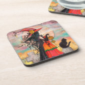 Witch Way Halloween Art by Molly Harrison コースター (左側)