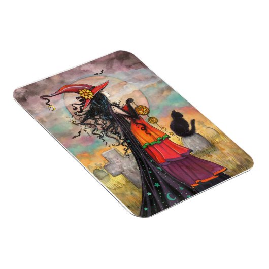 Witch Way Halloween Witch Art マグネット (右側)