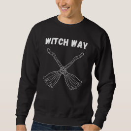 Witch Way to the Bash – Funny Halloween Broomstick スウェットシャツ