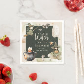 Witch Way to the Party' Kids Halloween Birthday スタンダードカクテルナプキン (インサイチュ)