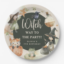 Witch Way to the Party' Kids Halloween Birthday ペーパープレート
