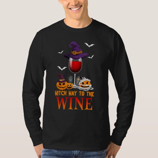 Witch Way To The Wine Costume For Witch Tシャツ (正面)