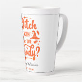 Witch Why To The Candy Editable Color Halloween  カフェラテマグ (右アングル)