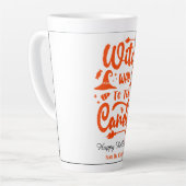 Witch Why To The Candy Editable Color Halloween  カフェラテマグ (左アングル)