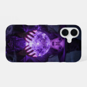 Witch with Glowing Orb Purple Case iPhone 16ケース (裏面横)