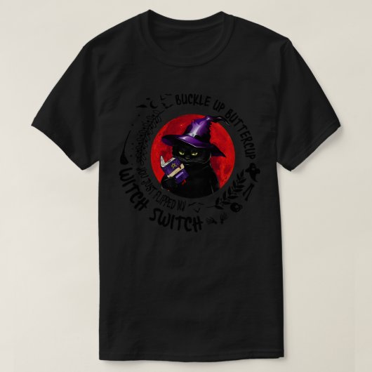 Witch X CatがWitchスイッチを反転 Tシャツ (デザイン正面)
