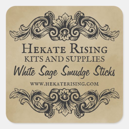 Witchcraftスペルキットと供給ラベル スクエアシール (正面)