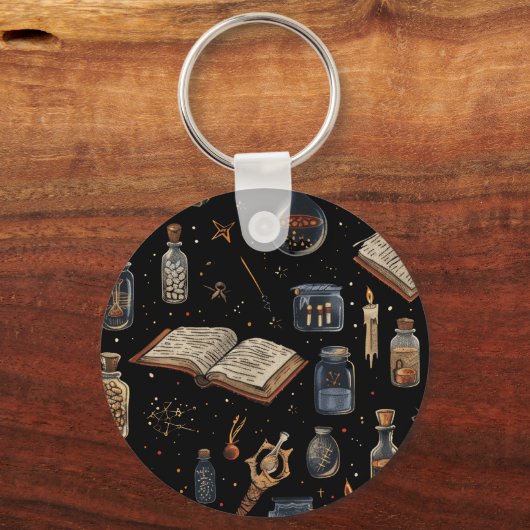 Witchcraft Potion Pattern – Halloween Magic キーホルダー (裏面)