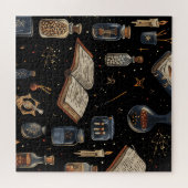 Witchcraft Potion Pattern – Halloween Magic ジグソーパズル (横)