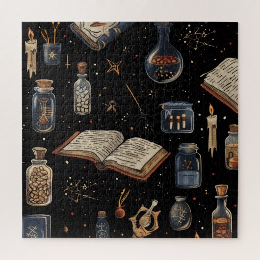 Witchcraft Potion Pattern – Halloween Magic ジグソーパズル (縦)