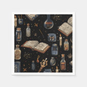 Witchcraft Potion Pattern – Halloween Magic スタンダードカクテルナプキン (正面)