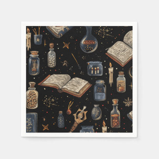 Witchcraft Potion Pattern – Halloween Magic スタンダードカクテルナプキン