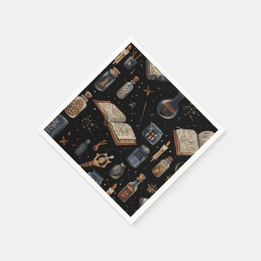 Witchcraft Potion Pattern – Halloween Magic スタンダードカクテルナプキン (角)