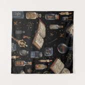 Witchcraft Potion Pattern – Halloween Magic タペストリー (正面(横))