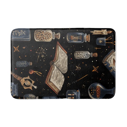 Witchcraft Potion Pattern – Halloween Magic バスマット (正面)