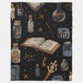 Witchcraft Potion Pattern – Halloween Magic フリースブランケット (正面)