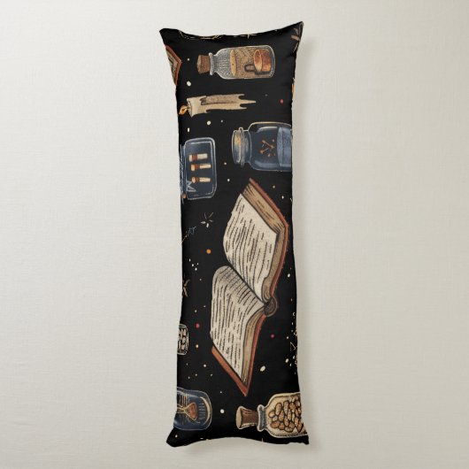 Witchcraft Potion Pattern – Halloween Magic ボディピロー (裏面 (縦))