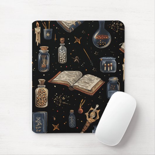 Witchcraft Potion Pattern – Halloween Magic マウスパッド (マウス)