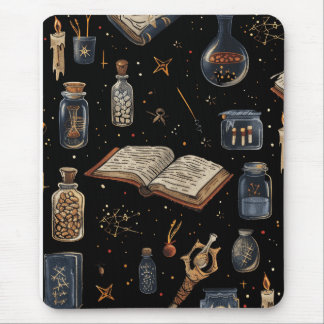 Witchcraft Potion Pattern – Halloween Magic マウスパッド