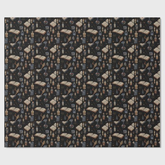 Witchcraft Potion Pattern – Halloween Magic ラッピングペーパー (フラット)