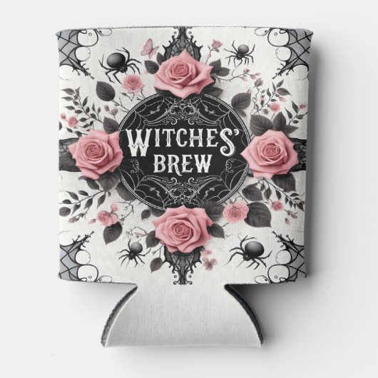 Witches’ Brew Gothic Floral Design 缶クーラー (正面)