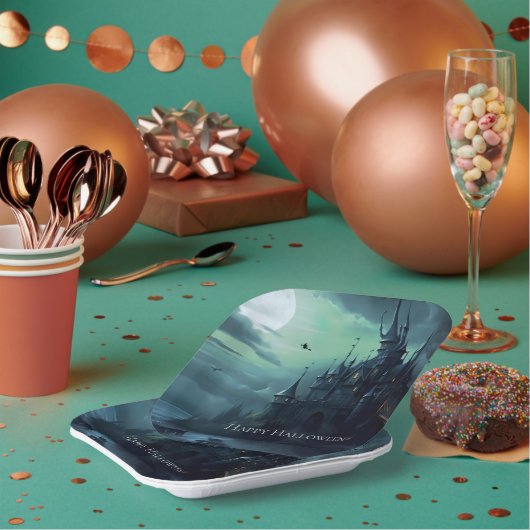 Witches Castle Halloween ペーパープレート (複数)