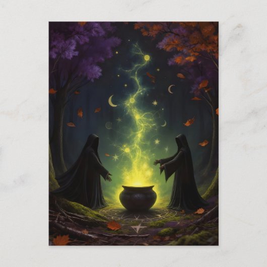 Witches Perform Magick in Forest ポストカード (正面)