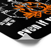 Witches Skeletons Dancing Funny Halloween Costume  ポスター (角)