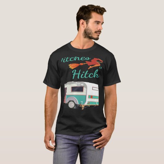 Witches With Hitches Camping Halloween Tシャツ (正面フル)