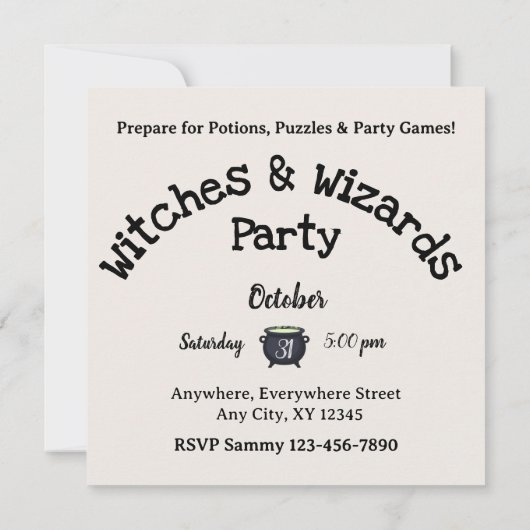 Witches & Wizards Themed Invitation 招待状 (裏面)