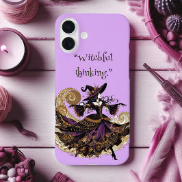 Witchful Thinking Spooky Purple Wicked Art Deco iPhone 16 Plusケース