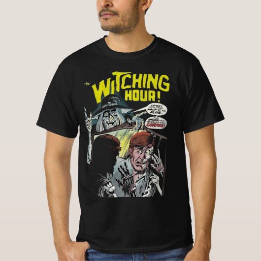 Witching Hour Comic Horror Halloween Tシャツ (正面)