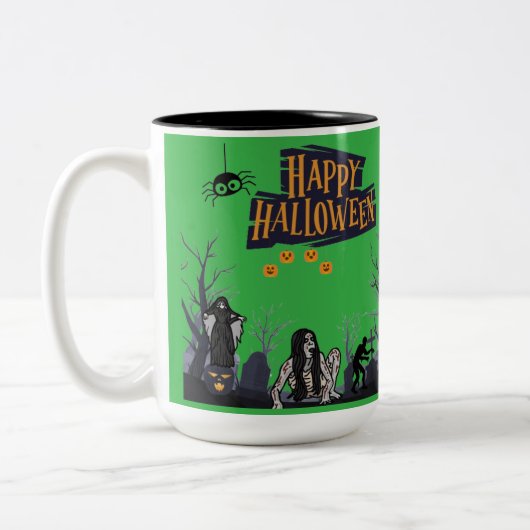 Witching Hour Whispers kelly green ツートーンマグカップ (左)