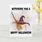 Witching You aハッピーハローウィン カード (黄色い花)