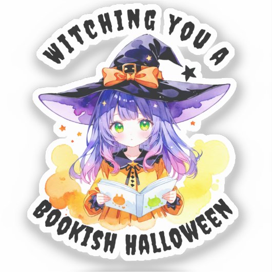 Witching you a Bookish Halloween シール (正面)