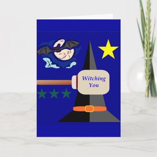 Witching You Card Blue Background カード (正面)