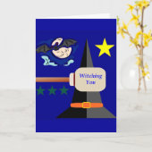 Witching You Card Blue Background カード (黄色い花)