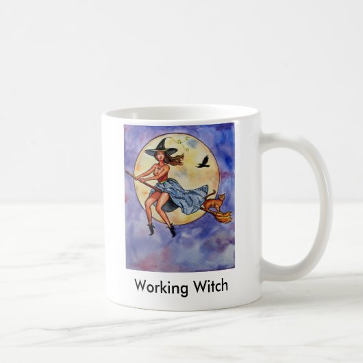 WitchRavenCatfly1の働く魔法使い コーヒーマグカップ (右)